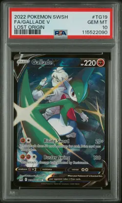 2022 POKEMON SWORD & SHIELD LOST ORIGIN #TG19 FULL ART/GALLADE V PSA 10 - Image 1