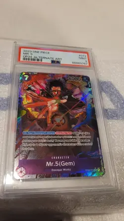 PSA 9 MINT One Piece OP04-072 Mr. 5 (GEM) Alternate Art English - Image 1