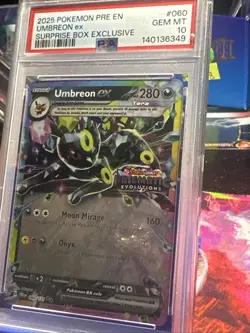 2025 POKEMON PSA 10 PRE SURPRISE BOX EXCLUSIVE #060 UMBREON EX BEAUTIFUL CARD - Image 1