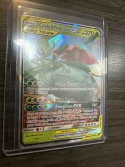 Pokemon TCG Celebi & Venusaur GX Holo Ultra Rare Card Sun &Moon Team Up 1/181 NM - Image 1