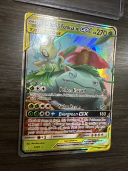 Pokemon TCG Celebi & Venusaur GX Holo Ultra Rare Card Sun &Moon Team Up 1/181 NM - Image 2