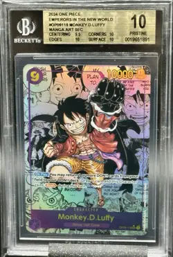 2024 One Piece Card Game Monkey D Luffy Manga Alt Art ENGLISH BGS 10 Pristine - Image 1