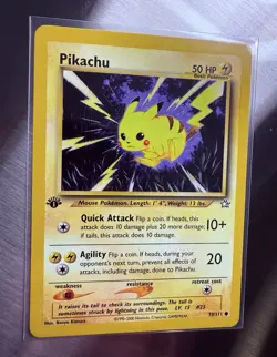 Pikachu 70/111 NM / M - 1999 1ST EDITION Neo Genesis Pokemon Card Naoyo Kimura - Image 1