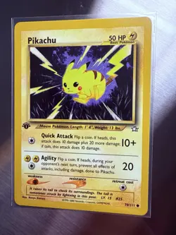 Pikachu 70/111 NM / M - 1999 1ST EDITION Neo Genesis Pokemon Card Naoyo Kimura - Image 2