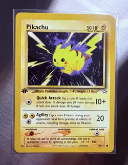 Pikachu 70/111 NM / M - 1999 1ST EDITION Neo Genesis Pokemon Card Naoyo Kimura - Image 3