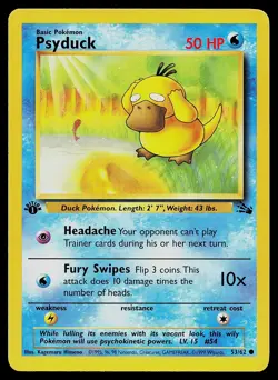 Pokemon Card Psyduck 53/62 Fossil 1st Edition - Image 1