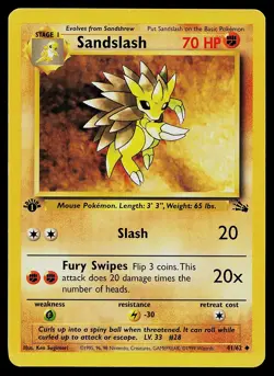 Pokemon Card Sandslash 41/62 Fossil 1st Edition - Image 1