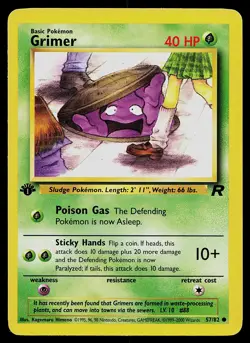 Pokemon Team Rocket 57/82 Grimer Pokemon Card 1st Edition - Image 1