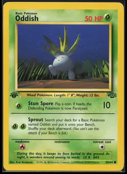 Oddish 58/64 1st Edition Jungle Pokemon Card - Image 1
