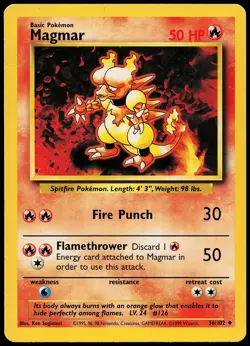 Magmar 36/102 Uncommon Base Set Pokemon Card - Image 1