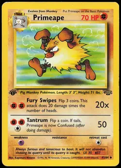 Primeape 43/64 Uncommon Jungle 1st Edition Pokemon Card - Image 1