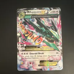 Pokemon M Rayquaza EX 76/108 Roaring Skies Mega Full Art Ultra Rare Holo Card - Image 1