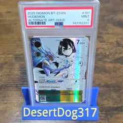 Digimon BT-23 Hudiemon Alternate Art Gold Holo 2025 PSA 9 Card #101 - Image 1