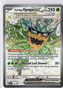 Teal Mask Ogerpon ex Ultra Rare SV: Scarlet & Violet Promo Cards 166 NM - Image 1