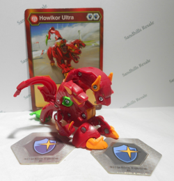 Bakugan Howlkor Ultra Red Pyrus Battle Planet B100 - card - cores - Image 1