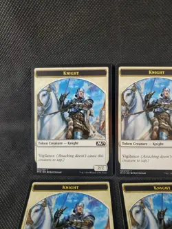 4x Knight Token 2/2 Vigilance Core Set 2019 MTG Magic The Gathering TCG ** - Image 2