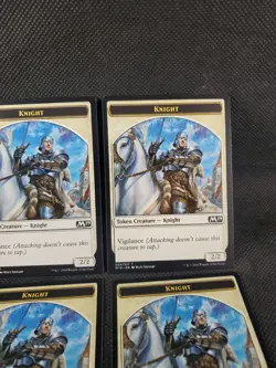 4x Knight Token 2/2 Vigilance Core Set 2019 MTG Magic The Gathering TCG ** - Image 3