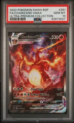 2022 Pokemon SWSH BSP Full Art Charizard Vmax Ultra Premium #281 PSA 10 Gem - Image 1