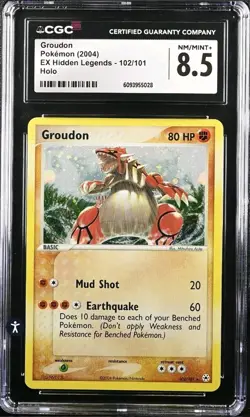 Pokemon Groudon 102/101 Holo Secret Rare EX Hidden Legends CGC 8.5 - Image 1