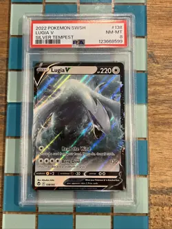 GRADED PSA 8 2022 Pokemon SWSH Lugia V Silver Tempest #138 - Image 1