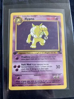 🔮Pokemon TCG Hypno Fossil 8/62 Wizards Base Set 1st Ed. LP Regular - Image 1