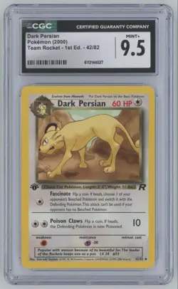 2000 Pokemon Team Rocket 1st Edition Dark Persian CGC 9.5 #42 A64 - Image 1