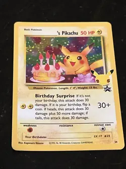 Pokemon: Pikachu Birthday Surprise Celebrations 25th Anniversary Blk Star Promo - Image 1
