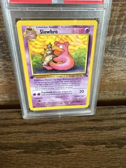 1999 POKEMON FOSSIL 1ST ED #43 SLOWBRO PSA 9 - Image 3
