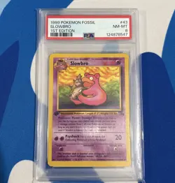 1999 Pokemon TCG Fossil Set Slowbro 1st Edition 43/62 PSA 8 NM-MT 📈🔥 - Image 1
