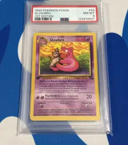 1999 Pokemon TCG Fossil Set Slowbro 1st Edition 43/62 PSA 8 NM-MT 📈🔥 - Image 2