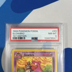 1999 Pokemon TCG Fossil Set Slowbro 1st Edition 43/62 PSA 8 NM-MT 📈🔥 - Image 3