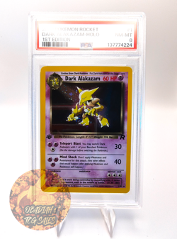2000 POKEMON ROCKET #1 DARK ALAKAZAM HOLO 1ST EDITION [PSA 8] - Image 1