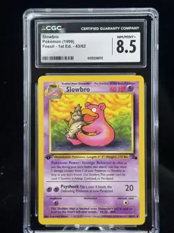 Slowbro #43 1st Edition Fossil 1999 Pokemon CGC 8.5 🔮 - Image 1