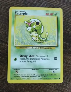 Pokemon Caterpie 45/102 Base Set UK Print 1999-2000 - Image 1