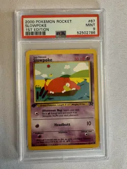2000 Pokemon - 1st Edition Slowpoke Non Holo - Team Rocket 67/82 PSA 9 Mint WOTC - Image 1