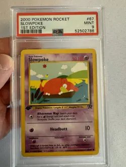 2000 Pokemon - 1st Edition Slowpoke Non Holo - Team Rocket 67/82 PSA 9 Mint WOTC - Image 2