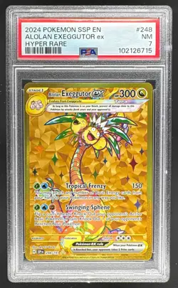 6715 Alolan Exeggutor Ex 2024 Pokemon Surging Sparks #248/191 Reverse Holo PSA 7 - Image 1
