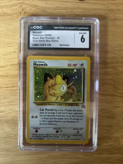 2000 Pokemon Meowth Holo #10 – Black Star Promos Game Boy CGC 6 EXCELLENT-RARE! - Image 1