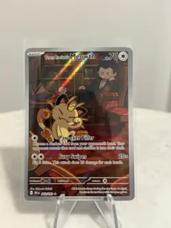 Pokemon Destined Rivals - Team Rocket’s Meowth 203/182 Illustration Rare - Image 1