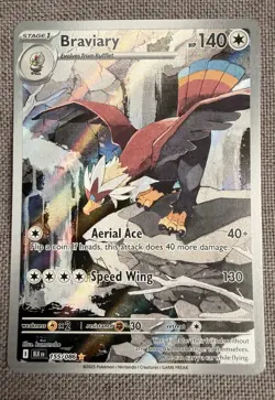 TCG Pokemon English Illustration Rare Braviary 155/086 Sv: Black Bolt Holo - Image 1