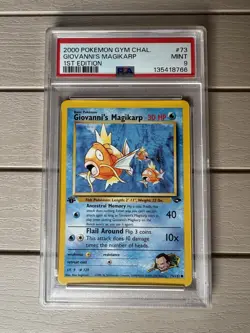 Giovanni's Magikarp 1st Edition 2000 Gym Challenge 73/132 PSA 9 Mint - Image 1