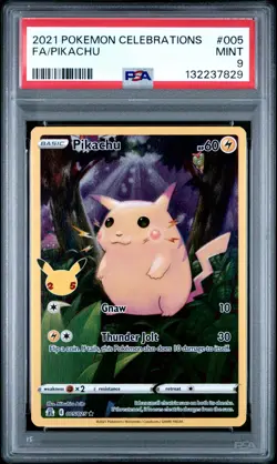 2021 POKEMON CELEBRATIONS #005 FULL ART/PIKACHU PSA 9 - Image 1