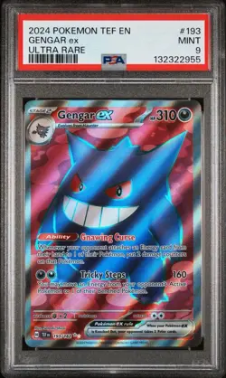 2024 Pokemon Gengar ex 193/162 Full Art Ultra Rare Temporal Forces GEM MT PSA 9 - Image 1