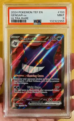 2024 Pokemon Gengar ex 193/162 Full Art Ultra Rare Temporal Forces GEM MT PSA 9 - Image 2