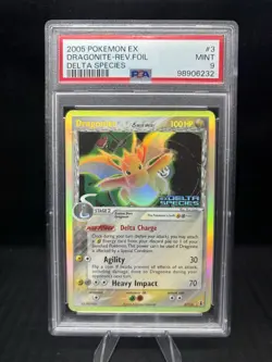 Pokemon EX Delta Species Dragonite #3 Reverse Holo 2005 PSA 9 - Image 1