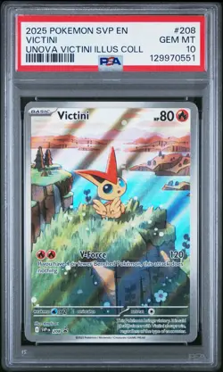 2025 Pokemon Black Star Promo Victini Unova Illustration Collection PSA 10 #208 - Image 1
