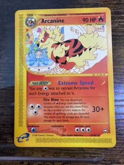 Pokemon TCG Arcanine Aquapolis 2/147 2002 Rare Non-Holo: LP. Free Shipping! - Image 1