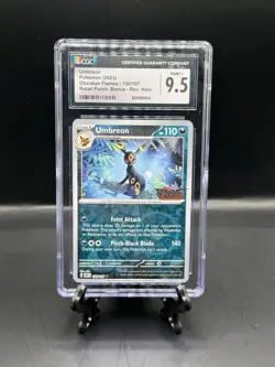 2023 Pokemon TCG Umbreon Reverse Holo Obsidian Flames STAMPED CGC 9.5 Mint+ - Image 1