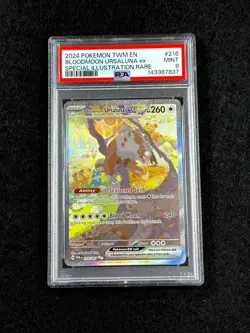 2024 Pokemon SV Twilight Masquerade TWM EN Bloodmoon Ursaluna ex #216/167 PSA 9 - Image 1