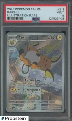 2023 Pokemon Pal EN Illustration Rare #211 Raichu PSA 9 MINT - Image 1